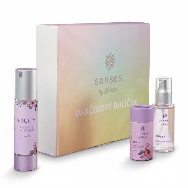 Kvitok Senses Dárková sada Fruity - tři voňavé poklady v balíčku Kvitok Senses Dárková sada Fruity - tři voňavé poklady v balíčku