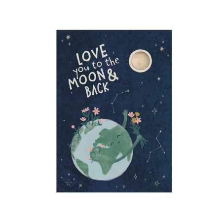 Blossombs Semínková bomba - Dárková karta - Miluji tě až na měsíc a zpět (1 ks) - originální dárek z lásky