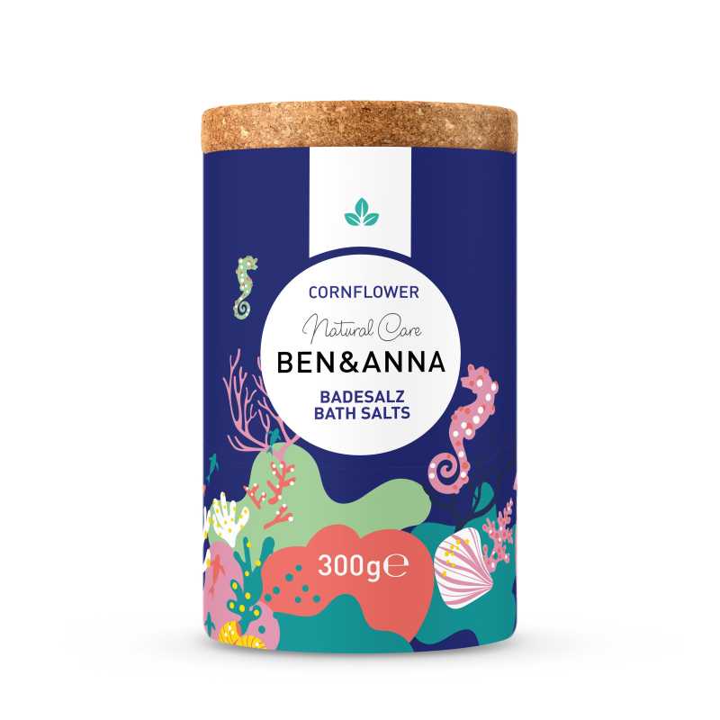 Ben & Anna Sůl do koupele - Cornflower (300 g) - s kvítky a vůní chrpy