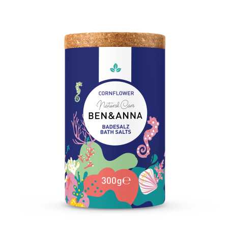 Ben & Anna Sůl do koupele - Cornflower (300 g) - s kvítky a vůní chrpy