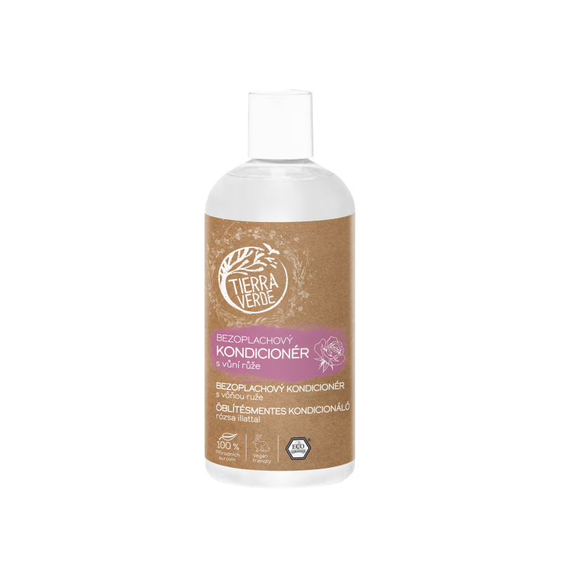 Tierra Verde Bezoplachový kondicionér s vůní růže 500 ml (refill) - na mokré i suché vlasy Tierra Verde Bezoplachový kondicionér s vůní růže 500 ml (refill) - na mokré i suché vlasy