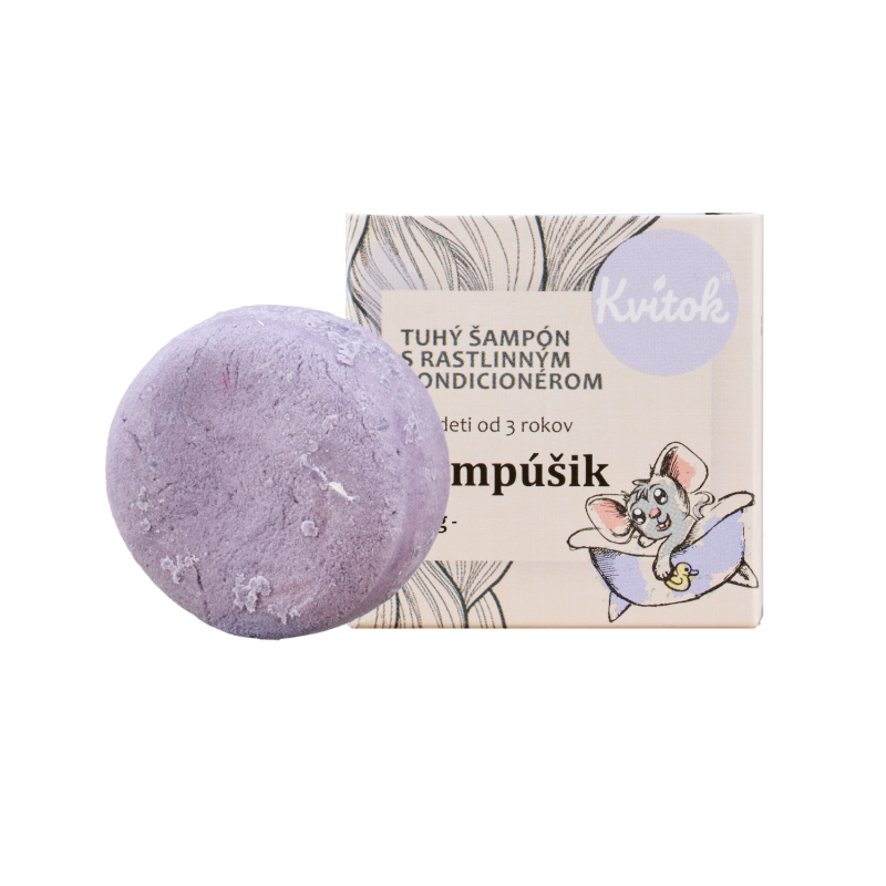 Kvitok Dětský tuhý šampon s kondicionérem Šampónek (25 g) - s prebiotickou složkou Kvitok Dětský tuhý šampon s kondicionérem Šampónek (25 g) - s prebiotickou složkou