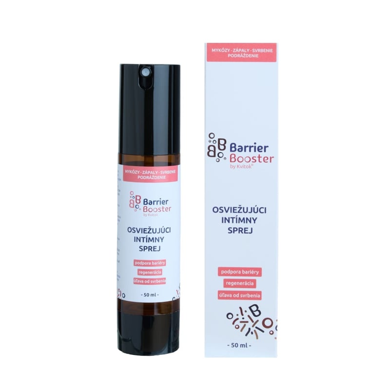 Kvitok Barrier Booster Osvěžující intimní sprej (50 ml) - udržuje přirozené ph 4.5