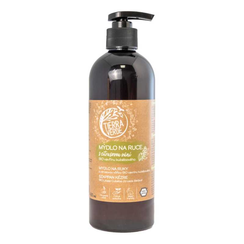 Tierra Verde Tekuté mýdlo na ruce - BIO Vavřín 480 ml - s českým bio jitrocelem