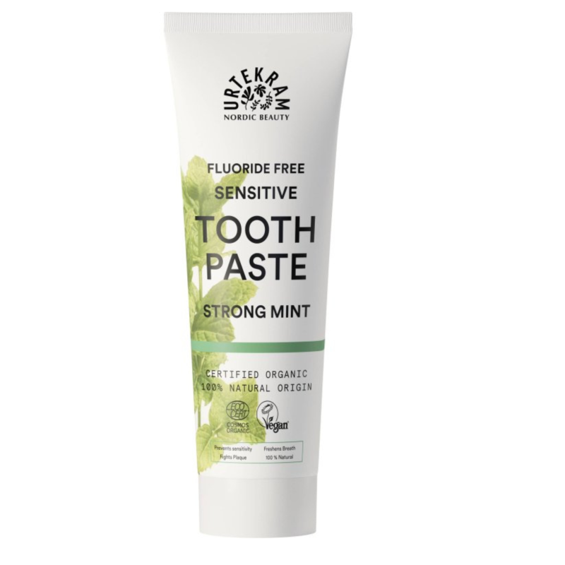 Urtekram Zubní pasta s mátou Sensitive BIO (75 ml) - s výraznou mátovou příchutí