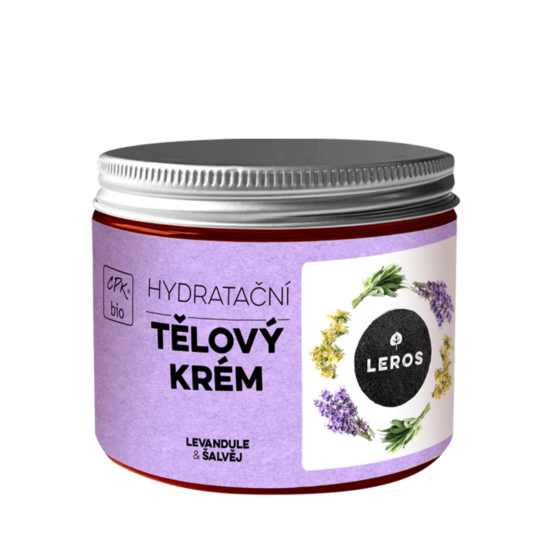 LEROS Hydratační tělový krém BIO (200 ml) - Levandule & šalvěj - s moringovým a sezamovým olejem LEROS Hydratační tělový krém BIO (200 ml) - Levandule & šalvěj - s moringovým a sezamovým olejem