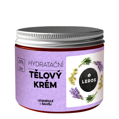 LEROS Hydratační tělový krém BIO (200 ml) - Levandule & šalvěj - s moringovým a sezamovým olejem