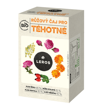 LEROS Růžový čaj pro těhotné BIO - nálev. sáčky (20 x 2 g) - bylinky a plody pro klidné těhotenství