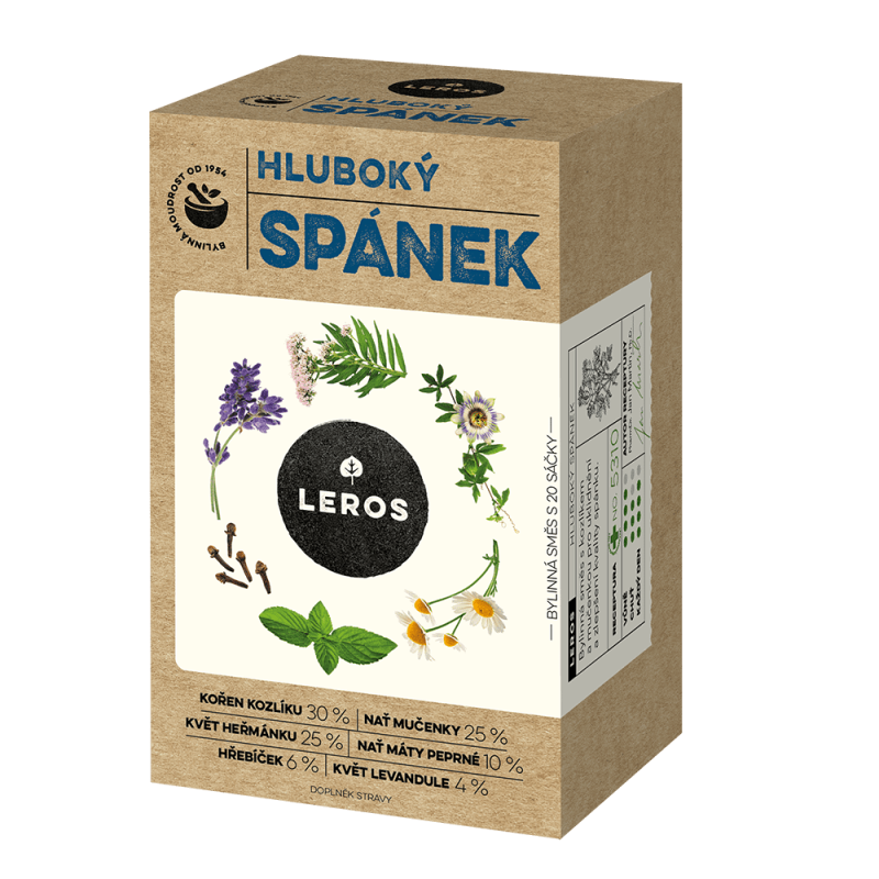 LEROS Bylinný čaj Hluboký spánek - nálev. sáčky (20 x 1 g) - pro lepší kvalitu spánku LEROS Bylinný čaj Hluboký spánek - nálev. sáčky (20 x 1 g) - pro lepší kvalitu spánku