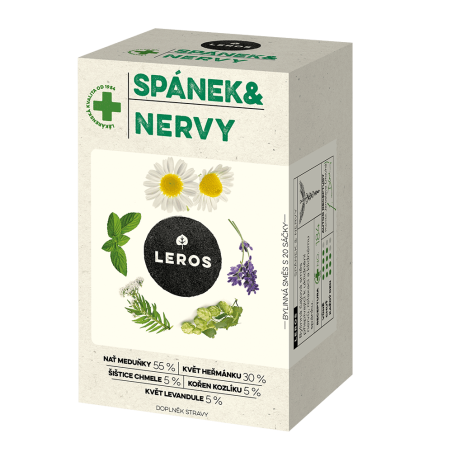 LEROS Bylinný čaj Spánek & Nervy - nálev. sáčky (20 x 1,3 g) - zklidňuje mysl