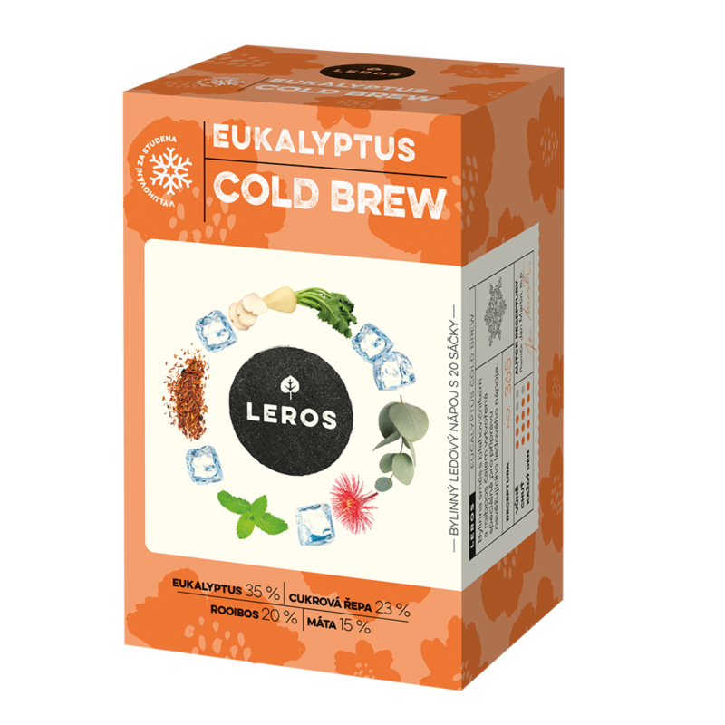 LEROS Bylinná směs Eukalyptus Cold Brew - nálev. sáčky (20 x 1,8 g) - na přípravu ledového čaje LEROS Bylinná směs Eukalyptus Cold Brew - nálev. sáčky (20 x 1,8 g) - na přípravu ledového čaje