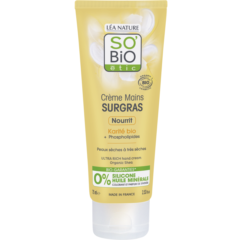 SO’BiO étic Krém na ruce ultra výživný s karité BIO (75 ml) - ideální pro suchou pokožku