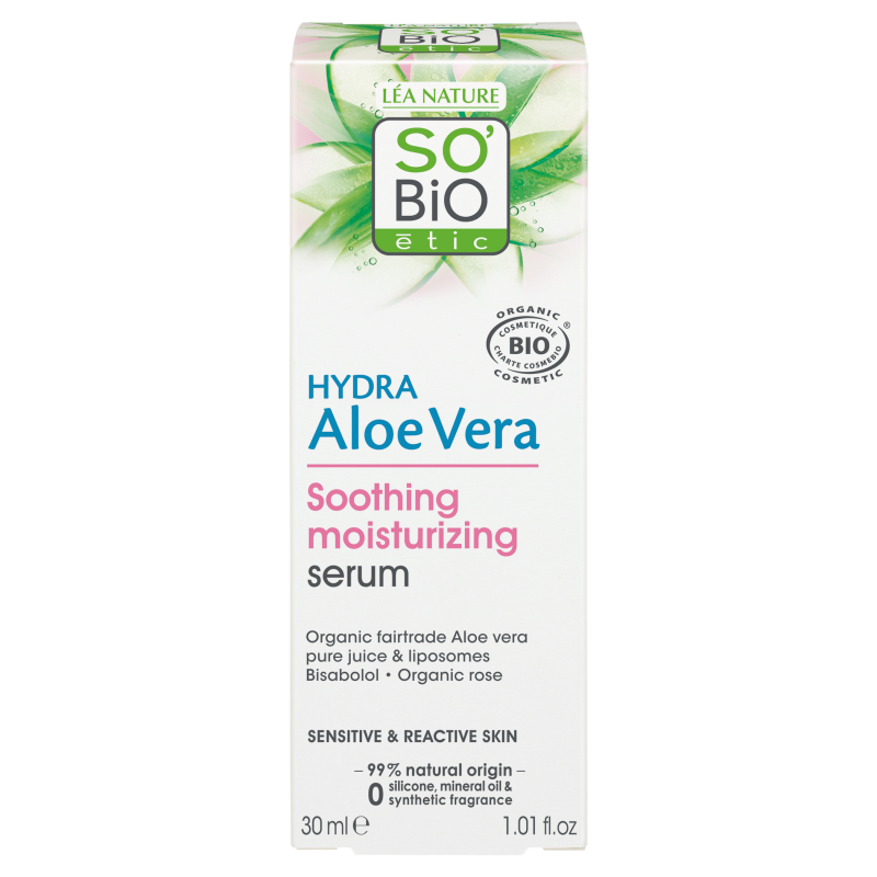 SO’BiO étic Sérum pleťové s Aloe vera - zklidnění a hydratace pro citlivou pleť BIO (30 ml) - hydratuje, zklidňuje a rozjasňuje