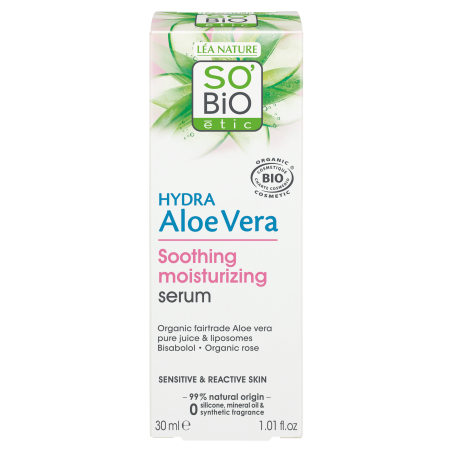 SO’BiO étic Sérum pleťové s Aloe vera - zklidnění a hydratace pro citlivou pleť BIO (30 ml) - hydratuje, zklidňuje a rozjasňuje