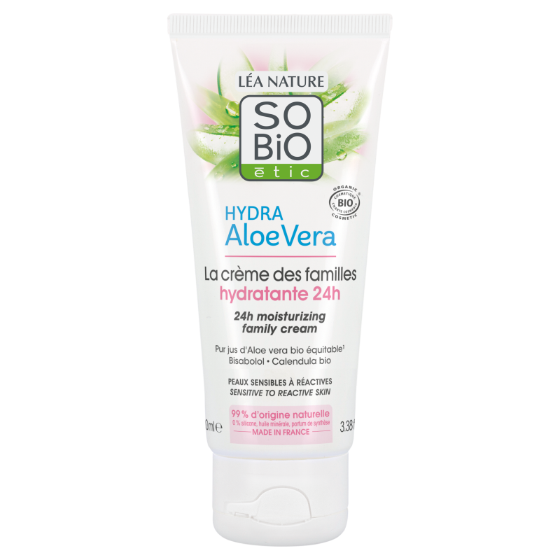 SO’BiO étic Krém hydratační hypoalergenní s Aloe vera pro celou rodinu BIO (100 ml) - hydratuje, zklidňuje a regeneruje SO’BiO étic Krém hydratační hypoalergenní s Aloe vera pro celou rodinu BIO (100 ml) - hydratuje, zklidňuje a regeneruje
