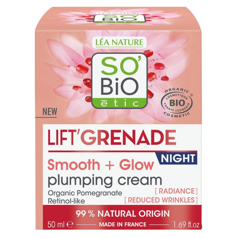 SO’BiO étic Krém noční rozjasňující proti vráskám Lift'Grenade BIO (50 ml) - s granátovým jablkem