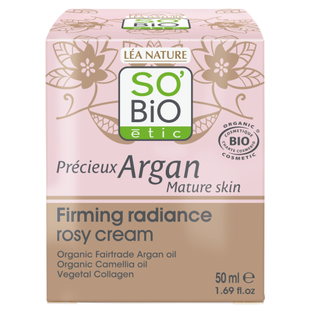 SO’BiO étic Anti-age Precieux Argan Krém růžový denní pro zpevnění GOLD BIO (50 ml) - zpevňuje a rozjasňuje pleť
