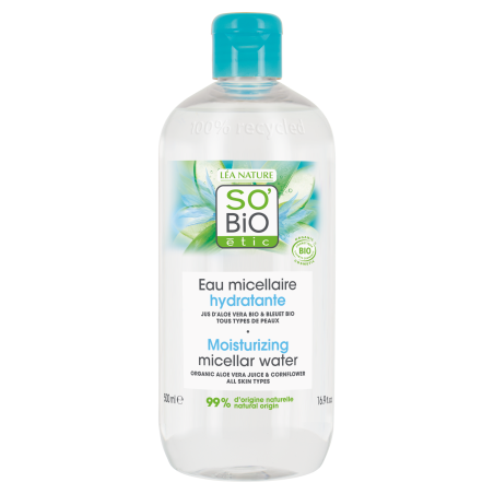 SO’BiO étic Voda micelární hydratační s Aloe vera BIO (500 ml) - obohacena o chrpovou vodu