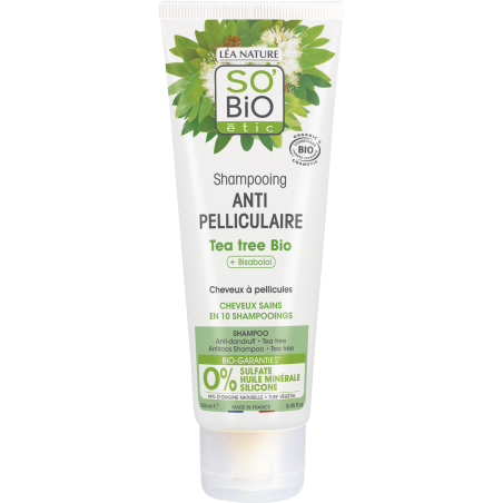 SO’BiO étic Šampon proti lupům s tea tree a bisabololem BIO (250 ml) - se šťávou z aloe vera