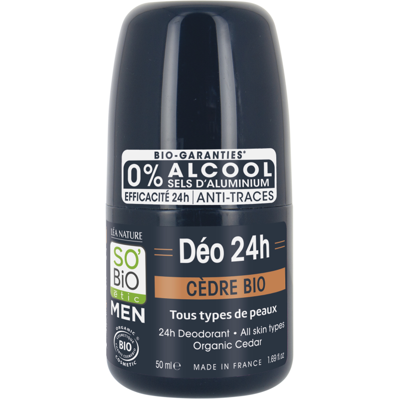 SO’BiO étic Deodorant roll-on 24h MEN - cedr BIO (50 ml) - účinný až 24 hodin SO’BiO étic Deodorant roll-on 24h MEN - cedr BIO (50 ml) - účinný až 24 hodin