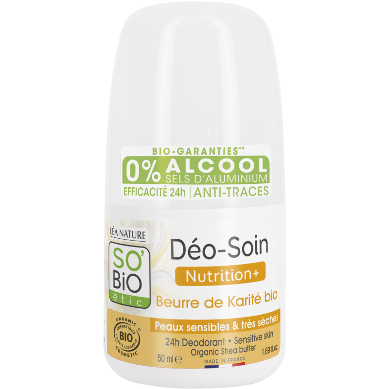 SO’BiO étic Deodorant roll-on 24h Nutrition+ s karité BIO (50 ml) - účinný až 24 hodin SO’BiO étic Deodorant roll-on 24h Nutrition+ s karité BIO (50 ml) - účinný až 24 hodin