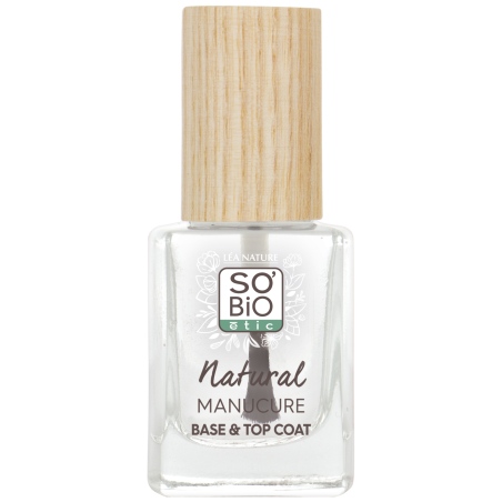 SO’BiO étic Lak na nehty transparentní - základní a top vrstva (11 ml) - zpevní a vyhladí nehty