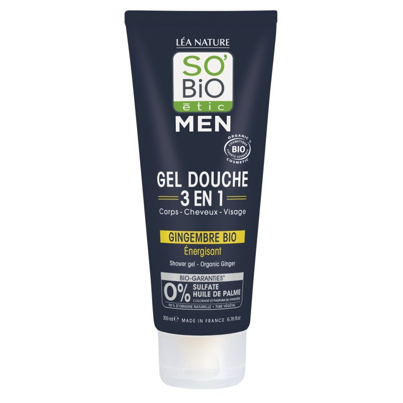 SO’BiO étic Gel sprchový MEN 3v1 - energizující zázvor BIO (200 ml) - na tělo, obličej i vlasy SO’BiO étic Gel sprchový MEN 3v1 - energizující zázvor BIO (200 ml) - na tělo, obličej i vlasy