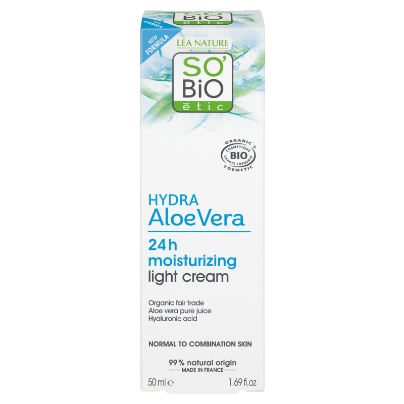 SO’BiO étic Krém lehce hydratující denní s Aloe Vera BIO (50 ml) - s kyselinou hyaluronovou