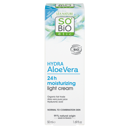 SO’BiO étic Krém lehce hydratující denní s Aloe Vera BIO (50 ml) - s kyselinou hyaluronovou