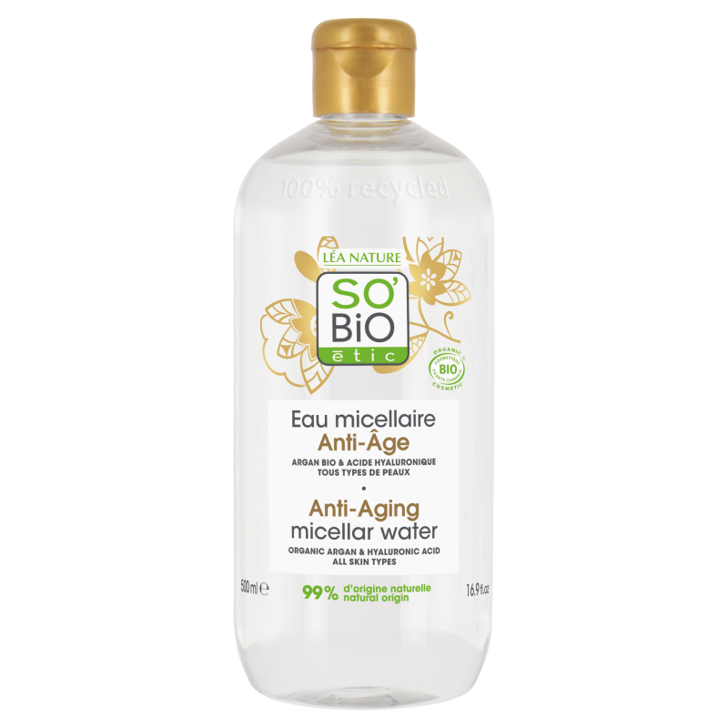 SO’BiO étic Anti-Age Precieux Argan Voda micelární Anti-age s hyaluronem BIO (500 ml) - s kyselinou hyaluronovou SO’BiO étic Anti-Age Precieux Argan Voda micelární Anti-age s hyaluronem BIO (500 ml) - s kyselinou hyaluronovou