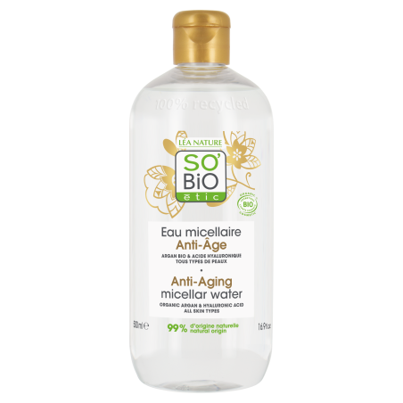 SO’BiO étic Anti-Age Precieux Argan Voda micelární Anti-age s hyaluronem BIO (500 ml) - s kyselinou hyaluronovou