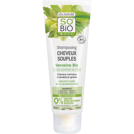 SO’BiO étic Šampon jemný verbena-citron BIO (250 ml) - ideální pro mastné vlasy