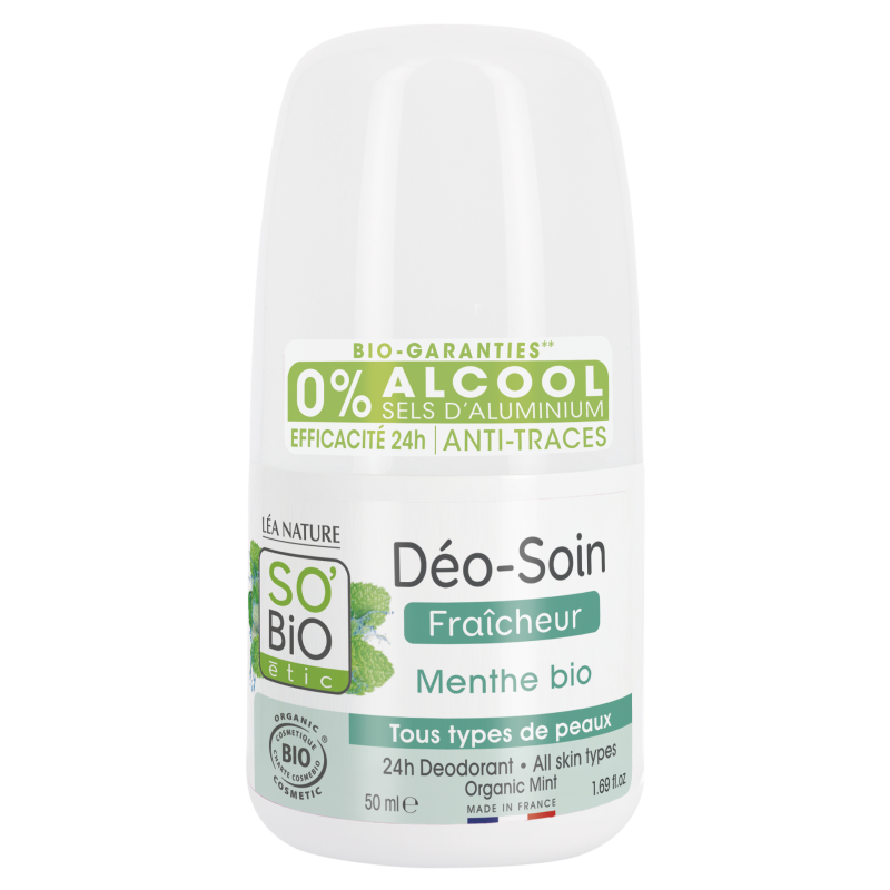 SO’BiO étic Deodorant roll-on 24h osvěžující s mátou BIO (50 ml) - účinný až 24 hodin SO’BiO étic Deodorant roll-on 24h osvěžující s mátou BIO (50 ml) - účinný až 24 hodin
