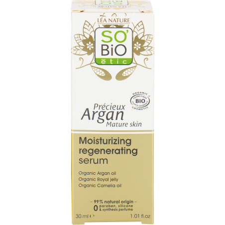 SO’BiO étic Anti-Age Precieux Argan Sérum hydratační a regenerační GOLD BIO (30 ml) - s kyselinou hyaluronovou