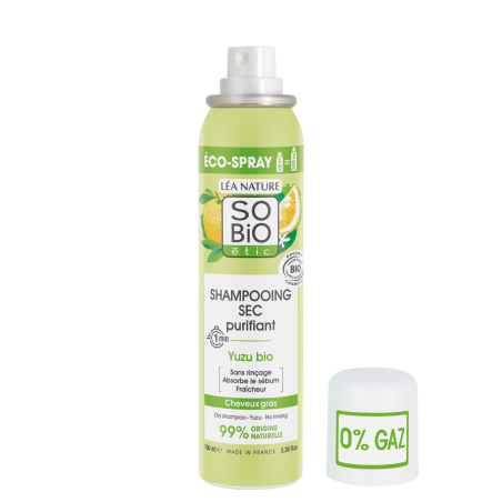 SO’BiO étic Čisticí suchý šampon ve spreji s Yuzu BIO (100 ml) - zanechává vlasy svěží a hladké