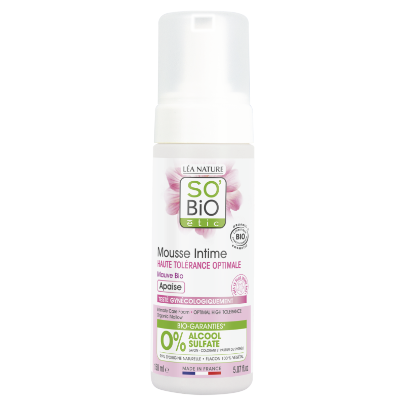 SO’BiO étic Pěna mycí pro intimní hygienu hypoalergenní BIO (150 ml) - s výtažkem ze slézu obecnéhoideální pro suchou pokožku