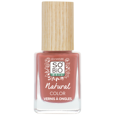 SO’BiO étic Lak na nehty - 65 růžová nude (11 ml) - se zářivou a intenzivní barvou