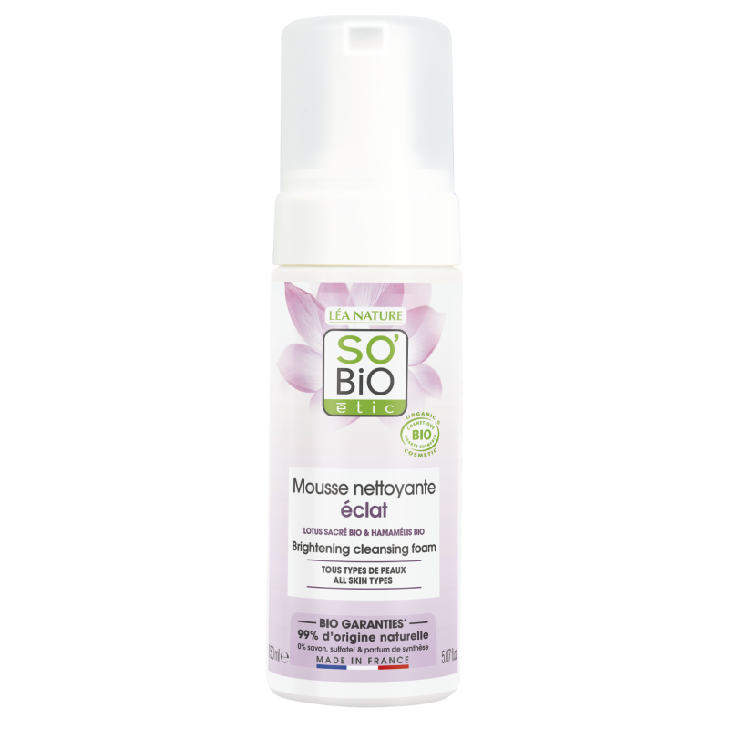 SO’BiO étic Pěna čisticí pro dokonalou pleť BIO (150 ml) - s extraktem z květu lotosu SO’BiO étic Pěna čisticí pro dokonalou pleť BIO (150 ml) - s extraktem z květu lotosu