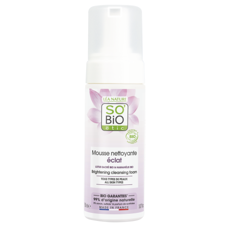 SO’BiO étic Pěna čisticí pro dokonalou pleť BIO (150 ml) - s extraktem z květu lotosu