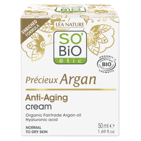 SO’BiO étic Anti-age Precieux Argan Krém denní BIO (50 ml) - hydratuje, zpevňuje a rozjasňuje pleť