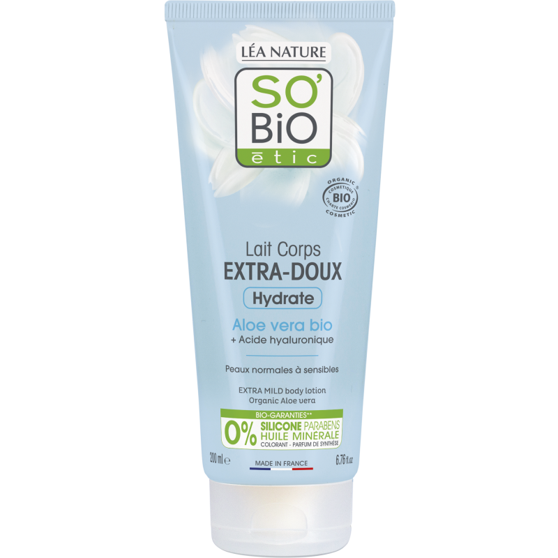 SO’BiO étic Mléko tělové extra hydratační s Aloe vera a hyaluronem BIO (200 ml) - s kyselinou hyaluronovou SO’BiO étic Mléko tělové extra hydratační s Aloe vera a hyaluronem BIO (200 ml) - s kyselinou hyaluronovou