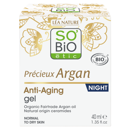 SO’BiO étic Anti-age Precieux Argan Gel noční BIO (50 ml) - regeneruje a vyhlazuje pleť