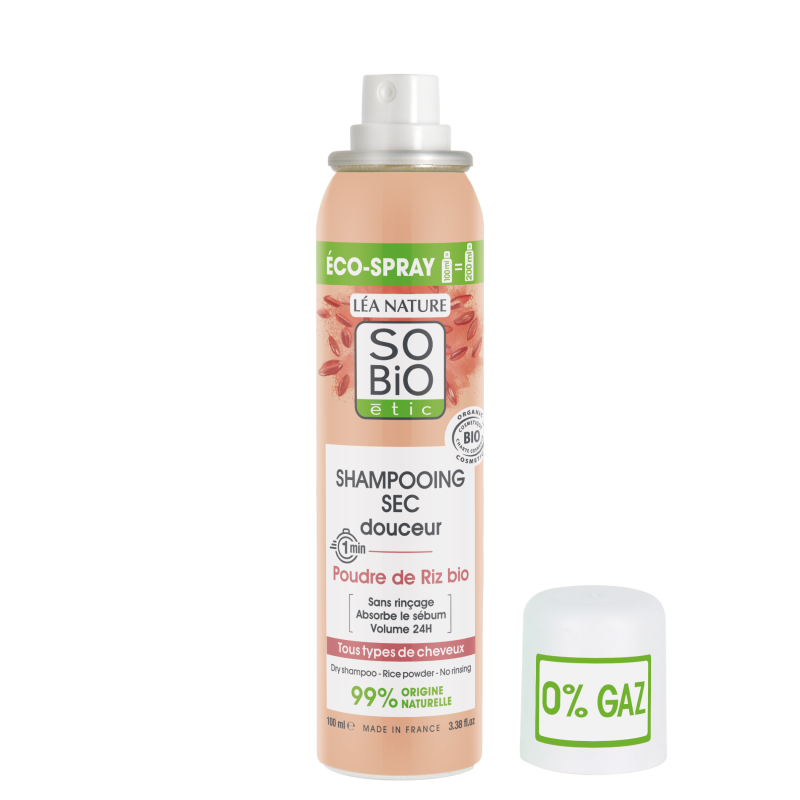 SO’BiO étic Jemný suchý šampon ve spreji pro citlivou pokožku hlavy BIO (100 ml) - objem a čisté vlasy bez mytí SO’BiO étic Jemný suchý šampon ve spreji pro citlivou pokožku hlavy BIO (100 ml) - objem a čisté vlasy bez mytí