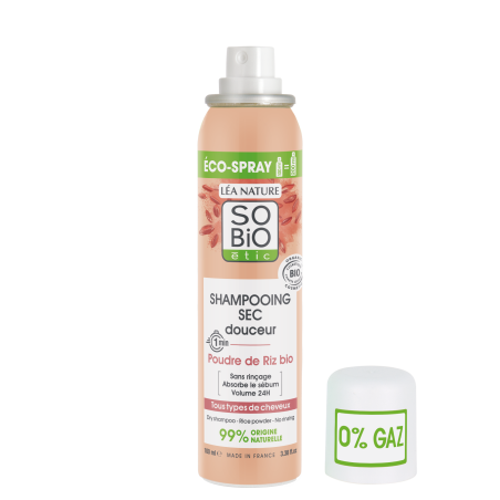 SO’BiO étic Jemný suchý šampon ve spreji pro citlivou pokožku hlavy BIO (100 ml) - objem a čisté vlasy bez mytí