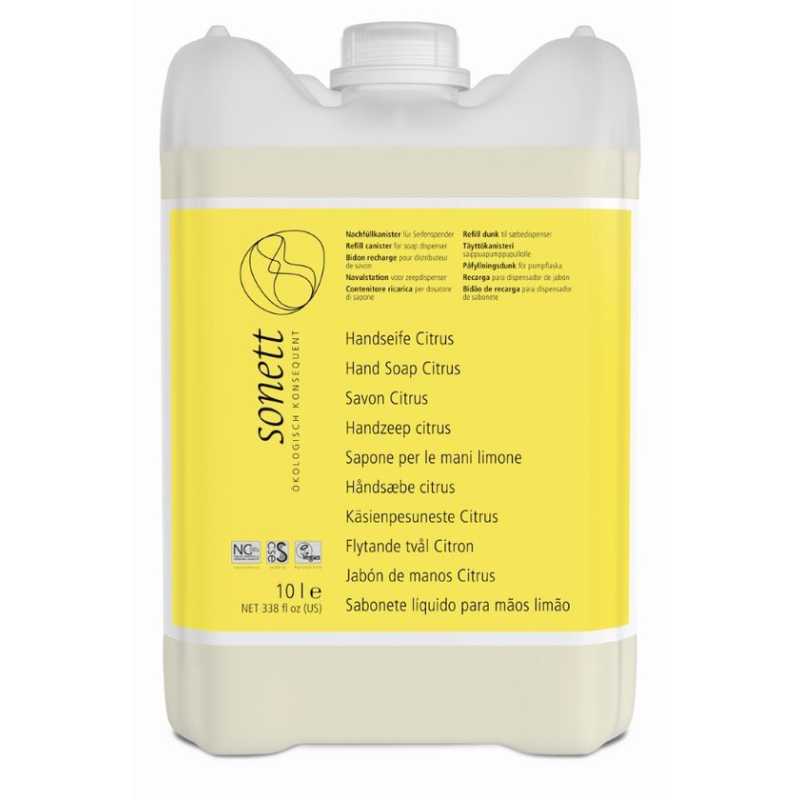 Sonett Tekuté mýdlo - citrus BIO 10 l - pro vaše ruce, obličej i celé tělo Sonett Tekuté mýdlo - citrus BIO 10 l - pro vaše ruce, obličej i celé tělo