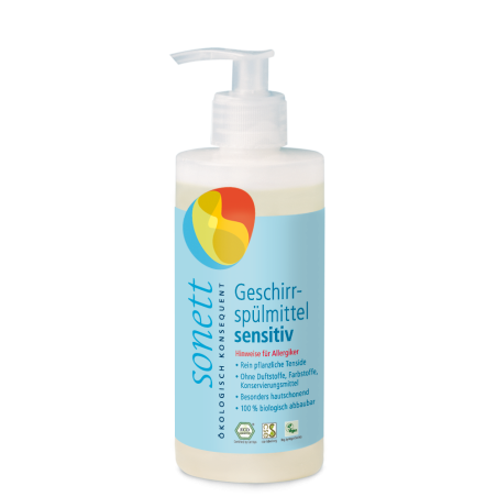 Sonett Prostředek na nádobí Sensitive 300 ml - i pro nejcitlivější a alergickou pokožku