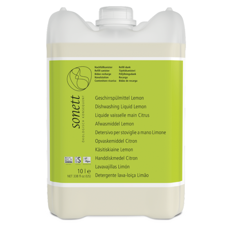 Sonett Prostředek na nádobí s citrónem 10 l - vhodný i pro citlivou pokožku Sonett Prostředek na nádobí s citrónem 10 l - vhodný i pro citlivou pokožku