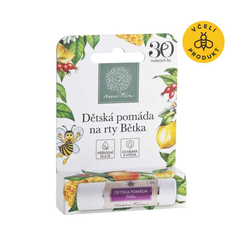 Nobilis Tilia Dětská pomáda na rty Bětka BIO (4,2 g) - i pro nejmenší děti Nobilis Tilia Dětská pomáda na rty Bětka BIO (4,2 g) - i pro nejmenší děti