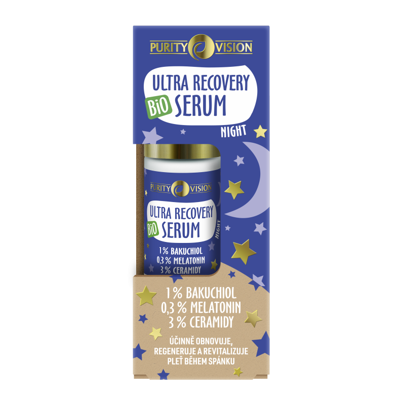 Purity Vision Noční pleťové sérum Ultra Recovery Night (30 ml) - s bakuchiolem, melatoninem a ceramidy