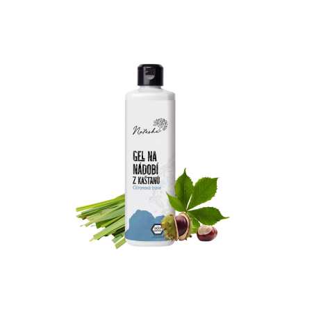 Natasha Gel na nádobí z kaštanů Citronová tráva 500 ml - bojovník s mastnotou šetrný k pokožce